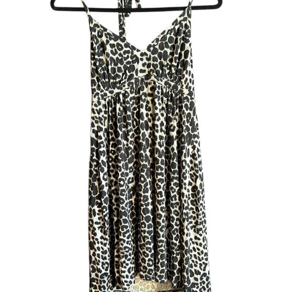 Y2K express Leopard Print Spaghetti Strap mini dress size M - Picture 4 of 6